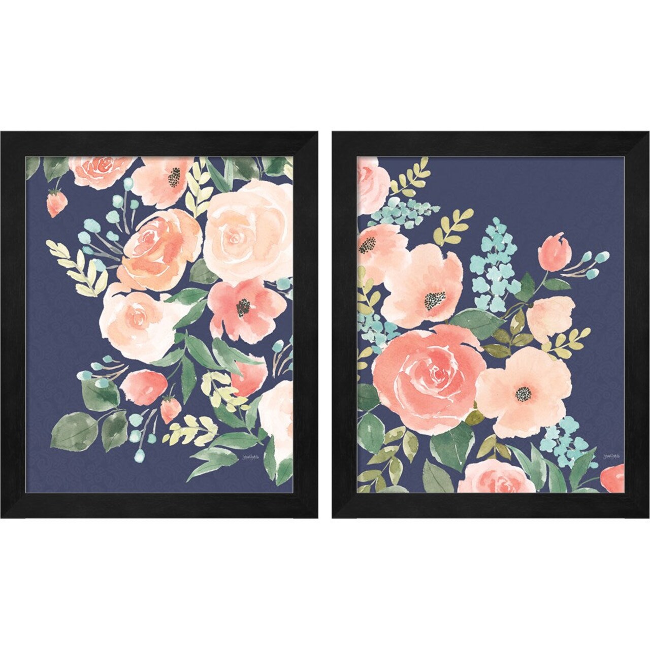 Blooming Delight by Jenaya Jackson, 2 Piece Black Framed Art Set